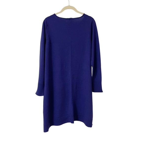 Eileen Fisher Blue Merino Wool Sweater Dress Size Small Long Sleeves Lagenlook - Picture 2 of 9